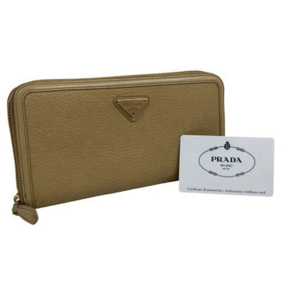 Prada Zip Long Wallet Beige - Picture 1 of 9